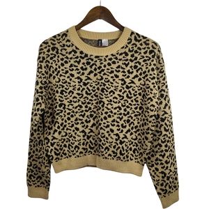 Divided Animal Print Sweater Small